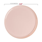 Pink salad plate measuring 8.5 inches in diameter, ideal for serving appetizers, side dishes, or desserts