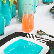 Premium-quality clear stemless plastic champagne flutes, 9 oz, combining elegance and convenience for any special event