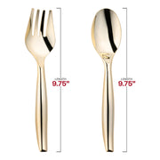 Premium gold plastic serving flatware, 9.75 inches, pack of 60, ideal for upscale dining and catering