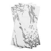 Premium paper napkins with white background and sleek silver marble design for upscale occasions