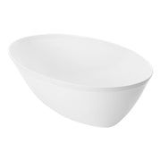 Premium white heavyweight plastic oval bowl, sturdy and stylish disposable servingware for sophisticated wedding receptions.