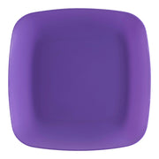 Purple flat rounded square disposable plastic buffet plates, 8.5-inch diameter, 120-pack for parties or events