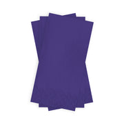Purple paper napkin elegantly styled on a dinner plate, unfolded to 16 x 16 inches, part of 600-pack