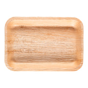 Rectangular palm leaf disposable tray, ideal for eco-friendly food presentation at events and gatherings