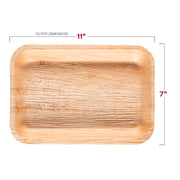 Rectangular tray made from natural palm leaf, biodegradable, recyclable, and perfect for sustainable serving