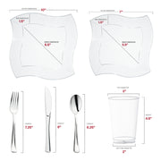 Recyclable and BPA-free, the Clear Wave Plastic Wedding Set is a safe, eco-friendly option for stylish dining setups