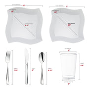 Recyclable and BPA-free, the White Wave Plastic Wedding Set provides an eco-friendly and safe dining option for guests