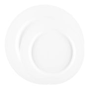 Refined matte white disposable dinnerware set featuring sleek round plates, ideal for weddings, banquets, and upscale events