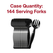 Reusable-Weight Black Plastic Serving Forks with Disposable Convenience