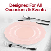 Romantic celebration scene using the Pearl Pink Lotus Plates to deliver charm, style, and graceful presentation
