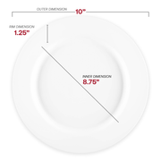 Round 10-inch disposable dinner plates in matte milk white plastic