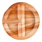 Round palm leaf disposable dinner plates with 3 partitions, eco-friendly