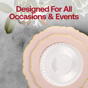 SKU 4840PG-VS60box presenting complete elegant assortment: dinner plates, appetizer plates, bowls, forks, knives, spoons, and cups