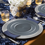 SKU 4850CHGR-VS20: Appetizer Plate 7.5", Dinner Plate 10", Fork 7.25", Knife 8", Spoon 6.25", Cup 4.5", offering a complete set for your next event