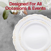 SKU 860G-VS60box showing all items: dinner and appetizer plates, forks, knives, spoons, 7-inch bowls, and 3.75-inch cups