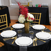 SKU 8850-WHVP displayed with full view of appetizer and dinner plates from the Pearl White Round Lotus Dinnerware Set