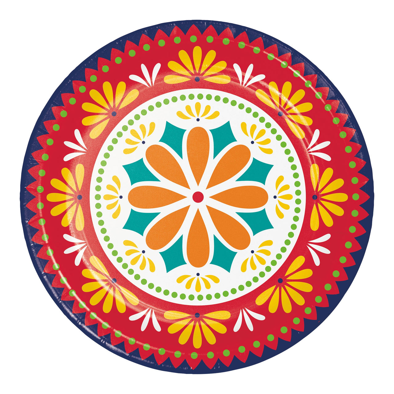 Fiesta Pottery Round Disposable Paper Dessert Plates (7")