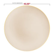 Serve entrees beautifully on round plastic dinner plates with metallic gold accents.