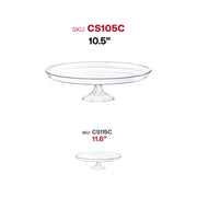 Set includes 12 clear small round plastic cake stands, great for event displays, catering, or home celebrations