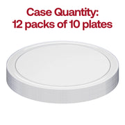 Set of 120 clear flat round disposable plastic pastry plates with a 6.25-inch diameter