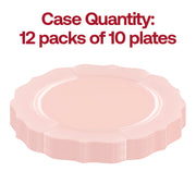 Set of 120 pearl pink round appetizer and salad plates, 7.5 inches in diameter