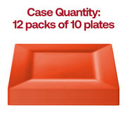 Set of 120 tropical coral square cake plates made of sturdy plastic