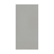 Shimmering silver paper dinner napkins, 16" x 16", soft, absorbent, and stylish for any party or elegant event