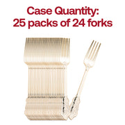 Shiny Baroque Gold Plastic Forks Quantity | Smarty Had A Party