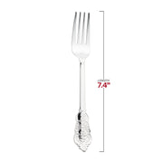 Shiny Baroque Silver Plastic Forks Dimension | Smarty Had A Party