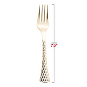 Shiny Gold Glamour Cutlery Disposable Plastic Forks Dimension | Smarty Had A Party