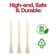 Shiny Gold Glamour Cutlery Disposable Plastic Knives BPA | Smarty Had A Party