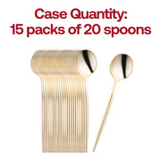 Shiny Gold Moderno Disposable Plastic Dessert Spoons Quantity | Smarty Had A Party