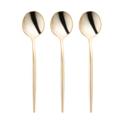 Shiny Gold Moderno Disposable Plastic Dessert Spoons Secondary | Smarty Had A Party