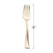 Shiny Metallic Gold Mini Plastic Disposable Tasting Forks Dimension | Smarty Had A Party