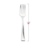 Shiny Metallic Silver Mini Plastic Disposable Tasting Forks Dimension | Smarty Had A Party