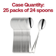 Shiny Metallic Silver Plastic Spoons Quantity | Smarty Had A Party