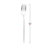 Shiny Silver Moderno Disposable Plastic Dessert Forks Dimension | Smarty Had A Party