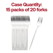 Shiny Silver Moderno Disposable Plastic Dessert Forks Quantity | Smarty Had A Party