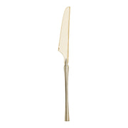 Shiny gold Moderno disposable plastic dinner knives, 8.8 inches, case of 240, sleek and stylish for elegant dining