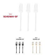 Shiny white 7" disposable dessert forks, 240-pack, featuring a high-end finish for an elegant, real-silverware appearance