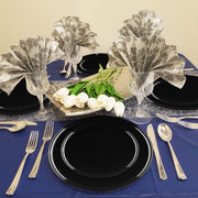 Side-by-side display of 10-inch dinner plate and 9.5-inch salad plate with visible measurements for size reference