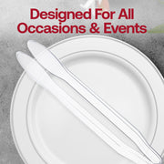 Side-by-side view of clear and black 12-inch disposable tongs, showcasing color options for various themes