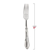 Silver Baroque Disposable Plastic Dinner Forks Dimension | Smarty Had A Party