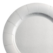 Silver Round Disposable Paper Charger Plates