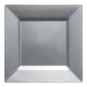 Silver square plastic salad plates, 6.5-inch size, pack of 120, perfect for appetizers or salads