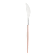 Silver with pink handle Moderno disposable plastic dinner knives, 8 inches long, stylish and perfect for modern table settings