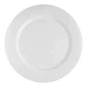 Simple and elegant white disposable charger plates, round design