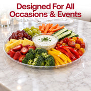 Sleek 16" clear tray holding mini sandwiches and hors d'oeuvres at bridal shower