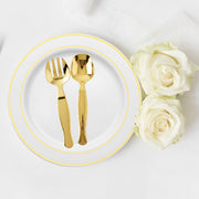 Sleek and stylish gold disposable serving flatware set, 9.75 inches, pack of 60, designed for fine dining