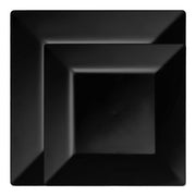 Sleek and stylish, this black disposable dinnerware set features a bold square design that enhances any table setting
